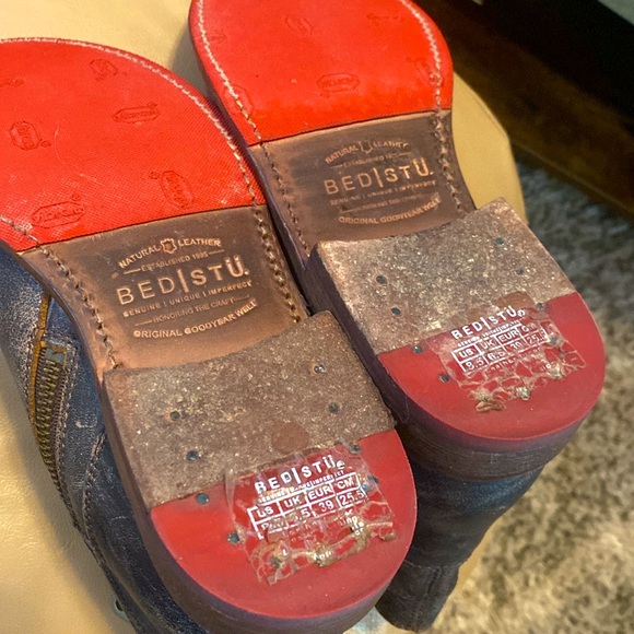 Bed Stu Becca black and brown distressed buckled ankle boots - Picture 12 of 12